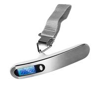 Baluue Stainless Steel Digital Luggage Scale with LCD Blue Backlit Display Portable Handheld Weighing Scale with Tare Function Units Choice Auto Power Off for Travel Suitcase