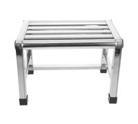 Baluue Stainless Steel Waterproof Shower Stool, Non-Slip Slatted Seat Bath Chair 31x22x31cm, Portable Small Bathroom Bench for Elderly and Spa Use