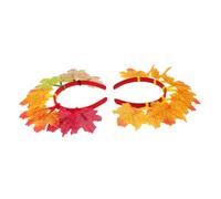 Baluue Thanksgiving Headband 2pcs Set Autumn Maple Leaf Hair Hoops Fall Festival Accessories Party Hairbands for Women Girls Holiday Harvest Celebration