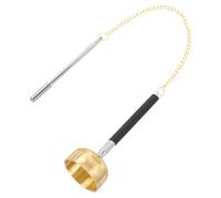 Baluue Traditional Temple Copper Bell Portable Hand Bell with Telescopic Handles and Chain, Delicate Buddhism Percussion Instrument for Meditation and Prayer, Random Chain Color