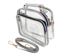 Baluue Transparent PVC Crossbody Bag Lightweight Clear Handbag for Women Large Capacity Stadium Tote Purse Multipurpose Shoulder Bag for Daily Essentials and Travel