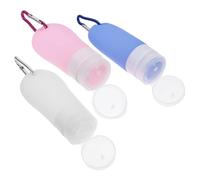 Baluue Travel Toiletries Bottles Set 7pcs Silicone Squeeze Bottles Bag Keychains Refillable