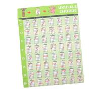 Baluue Ukulele Chord Chart Sticker PVC Practice Poster for Beginners Wall Stand Easy Ukulele Learning Aid for Boy Girl Musical Instruments