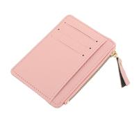 Baluue Ultra-Thin Card Holder Wallet for Women Featuring Zippered Design Small and Pu Material for Outdoor Shopping and Holding Coins Cards and Essentials