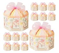 Baluue Unique Shaped Candy Boxes and Creating Festive Atmosphere for Storing Cookies 50pcs with Beautiful Ribbon Party Favor Box Christmas, and Valentine's Day for Wedding