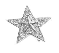 Baluue Vintage Alloy Star Brooch Pin with Rhinestones for Women Glamorous Full Badge Jewelry Accessory Compact Retro Style for Jackets Party and Wedding Fashion