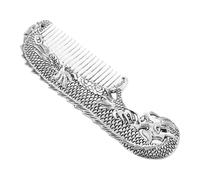 Baluue Vintage Chinese Dragon Phoenix Comb for Hair Grooming and Scalp Massage Hand-carved Alloy Decorative Antique Multifunctional Retro Accessory for Special Occasions