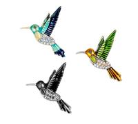 Baluue Vintage Hummingbird Brooch Pin for Woman, 2pcs Assorted Colour Alloy Clothes Accessory, Stylish Fashion Corsage Suitable for Everyday Wear