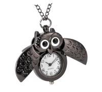 Baluue Vintage Owl Pocket Watch Black Retro Creative Lovely Crescent Moon Design Decorative Gift for Men Women Family