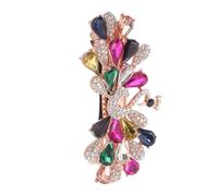 Baluue Vintage Peacock Rhinestone Hair Clip with Floral Design Sparkling Crystal Barrette for Women Elegant Wedding Prom Party Hair Accessories