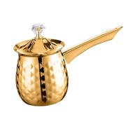 Baluue Vintage Turkish Coffee Pot Metal Espresso Maker Stovetop Arabic Coffee Kettle Multipurpose Tea Warmer for Travel and Kitchens Golden