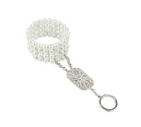Baluue Vintage with White Pearls Manmade Pearl Rhinestone Bracelet for Women, Elastic Copper Chain for Business and Public Relations Plans