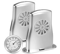 Baluue Violin Thermometer Hygrometer and Silver Humidifiers Set for Instrument Cases - 1pcs Violin Humidity Gauge with 2pcs Silver Guitar Soundhole Humidifiers for Accurate Moisture