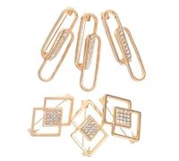 Baluue Waist Buckle Clips Easy to Use with Antislip Design 6pcs Golden Alloy Pins Oval and Square Shapes, Stylish Waist Tightener for Skirts and Clothes for Women’s Dresses and Shirts