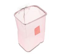 Baluue Wall-mounted Folding Laundry Basket with Hook Space-saving Dirty Clothes Storage Container for Bathroom and Bedroom Multifunctional Pink Mesh Organizer for Daily Necessities and