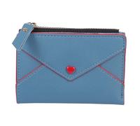 Baluue Wallet Blue Slots Card 8 and Compartment Pu Stylish Zipper for Easy to Carry Separate Storage Small Change Everyday Use