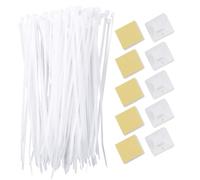 Baluue White Cable Tie Mounts with Self Adhesive Backing, Pe Material with UV Resistance and Anti-Aging Features, Creative Design for Wire Management and Secure Cable Organisation