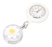 Baluue White Clip on Fob Watch for Nurses and Doctors Portable Quartz Pocket Watch with Accurate Time and Glass Cover for Nursing and Healthcare Professionals