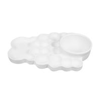 Baluue White Plastic Watercolor Mixing Palette Tray for Artists - Acrylic Paint Holder Multiple Wells for Gouache and Classroom Use, Portable Paint Tray for Art Students and Craft