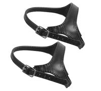 Baluue Women High Heel Shoe Straps Anti-slip Pu Leather Detachable Ankle Buckles Elastic Heel Strap Secure Fit for Office Party Urban Use Matte Black