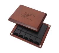 Baluue Wood Finish Reed Case for Alto Saxophone Clarinet Tenor Sax Reeds Double-sided Storage Compatible with Oboe and Saxophones