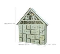 Baluue Wooden Christmas Countdown Calendar House with LED Nightlight Fillable Drawers DIY Advent Calendar for Family Holiday Surprises Rustic Decor for December