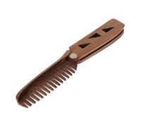 Baluue Wooden Folding Beard Comb with Wide Teeth Portable Travel Grooming Tool Includes Pu Protective Case for Men s Hair and Beard Care