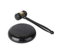 Baluue Wooden Judge Gavel with Base Portable Black Auction Hammer for Lawyers Judges Board Presidents and Costume Accessories Non-Rusting Material Compact Design for Easy Storage and Use