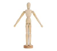 Baluue Wooden Movable Joint Puppet Ornament Articulated Figure Sketch Model for Artists and Home Decoration Elegant Natural Wood Craft Doll with Flexible Joints for Drawing and Creative