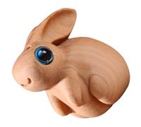 Baluue Wooden Rabbit Pendant Keychain Diy Creative Bunny Charm for Car Backpack Hanging Decor Portable Natural Wood Jewelry Accessory