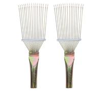 Baluue Wool Rakes 2pcs Steel Livestock Combs for Sheep and Dogs Animal Husbandry Grooming Supplies Wear-resistant Portable Tools 8.86x3.35x1.18in