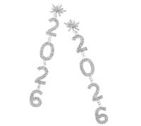 Baluue Year Snowflake Shaped Drop Earrings for Women Lightweight Rhinestone Dangle Jewelry for Holiday Parties Comfortable Silver Bling Accessory for Christmas and Festive Celebrations