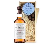 Balvenie 21 Year Old PortWood Finish Whisky And Dark Sea Salt Charbonnel Chocolates Box 70cl 40% abv