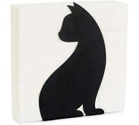 Balvi Black Metal Cat Feline Sitting Various Sized Servettes Napkin Holder