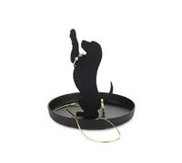 Balvi Black Puppy Dog Labrador Sitting Pose Ring Trinket Tray Bowl