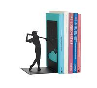 Balvi Bookend Backswing Colour black Book support with golf player Metal