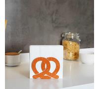 Balvi Brown Metal Pretzel Pastry Silhouette Shaped Napkin Servette Holder