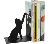 Balvi Bookend Fishing Cat Colour black Bookend with decorative cat, fish tank and library figure Iron