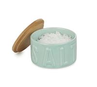 Balvi Flake salt cellar Colour green Container with lid Ceramic/bamboo 4,8x8x8cm