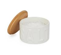 Balvi Flake salt cellar Colour white Container XL with lid Ceramic/bamboo
