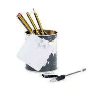 Balvi Grey Metal World Map Globe Magnetic Pen Pot Holder Tin
