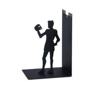 Balvi Bookend Black Metal Decorative Shakespeare Hamlet Theatre Upright Book Ends For Shelves