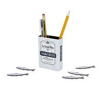Balvi Magnetic pen holder Sardines White colour Boat design tin can of sardines with magnet for penci