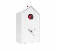 Balvi Modern White & Red Plastic Cuckoo Battery Operated Alarm Clock