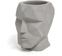 Balvi Pen Holder The Head Grey Colour Shapped Like A Head Geometric Silhouette Cement