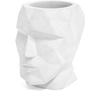 Balvi Pen Holder The Head White Colour Shapped Like A Head Geometric Silhouette Cement