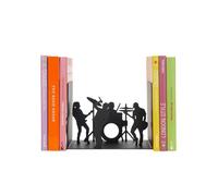 Balvi The Band Bookends Black A Music Band Led to a Metal Book Stand