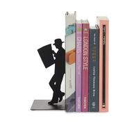 Balvi - The Reader decorative metal bookend in black colour. Original design