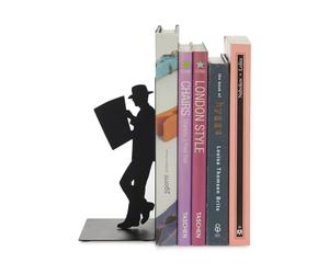 Balvi - The Reader decorative metal bookend in black colour. Original design