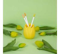 Balvi Tulip Pen Holder Yellow Original Design Tulip Shape Plastic